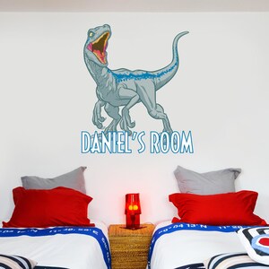 Jurassic World : Fallen Kingdom Velociraptor Dinosaur Personalised Wall Sticker