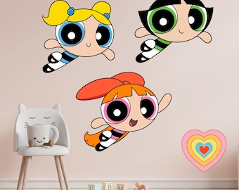 Powerpuff Girls™ Wall Sticker  –  Trio Decal Set Superhero Wall Art