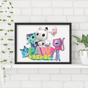 Gabby&#39;s Dollhouse Print - Cat Group Pawtastic Poster Kids Wall Art