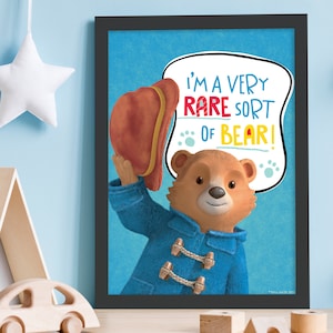 Paddington Bear TV Print - I&#39;m a Very Rare Sort of Bear Quote Wall Art Print