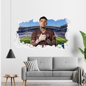 Official Manchester City Wall Sticker - Ederson 24/25 Broken Wall Decal