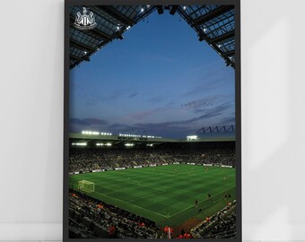 Newcastle United FC Print - From Corner Night Time Poster Football Wall Art