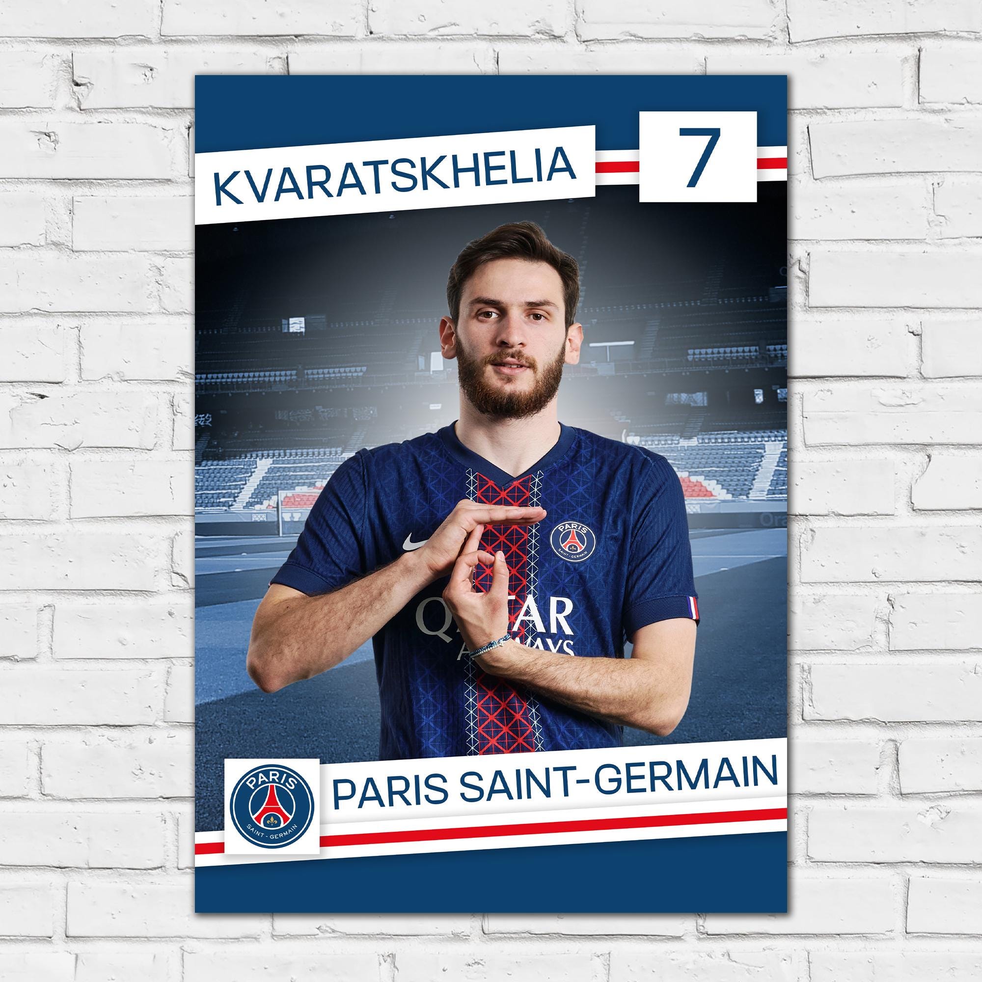 Paris Saint-germain Print - Kvaratskhelia 25-26 Player PSG Poster