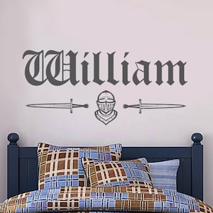 Medieval Knight and Personalised Name Wall Sticker