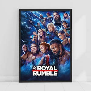 WWE Print - Royal Rumble Lightning Poster Wrestling Wall Art