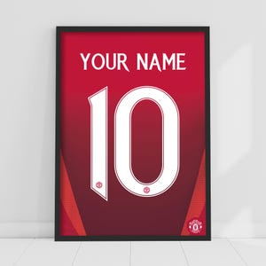 Manchester United FC-afdruk: 24/25 gepersonaliseerde shirtpatroon poster voetbalmuurkunst
