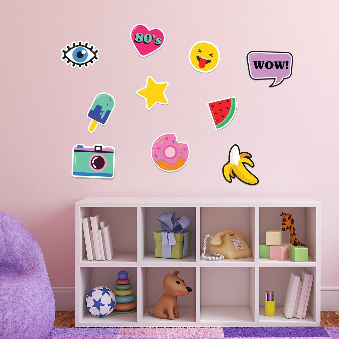 Pink Wall Sticker - Wow 80's Decal Set Wall Art - Etsy