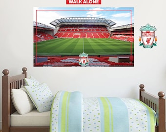 Liverpool Football Club - Anfield Stadium (The Mainstand) Wall Mural + LFC Wall Sticker Set