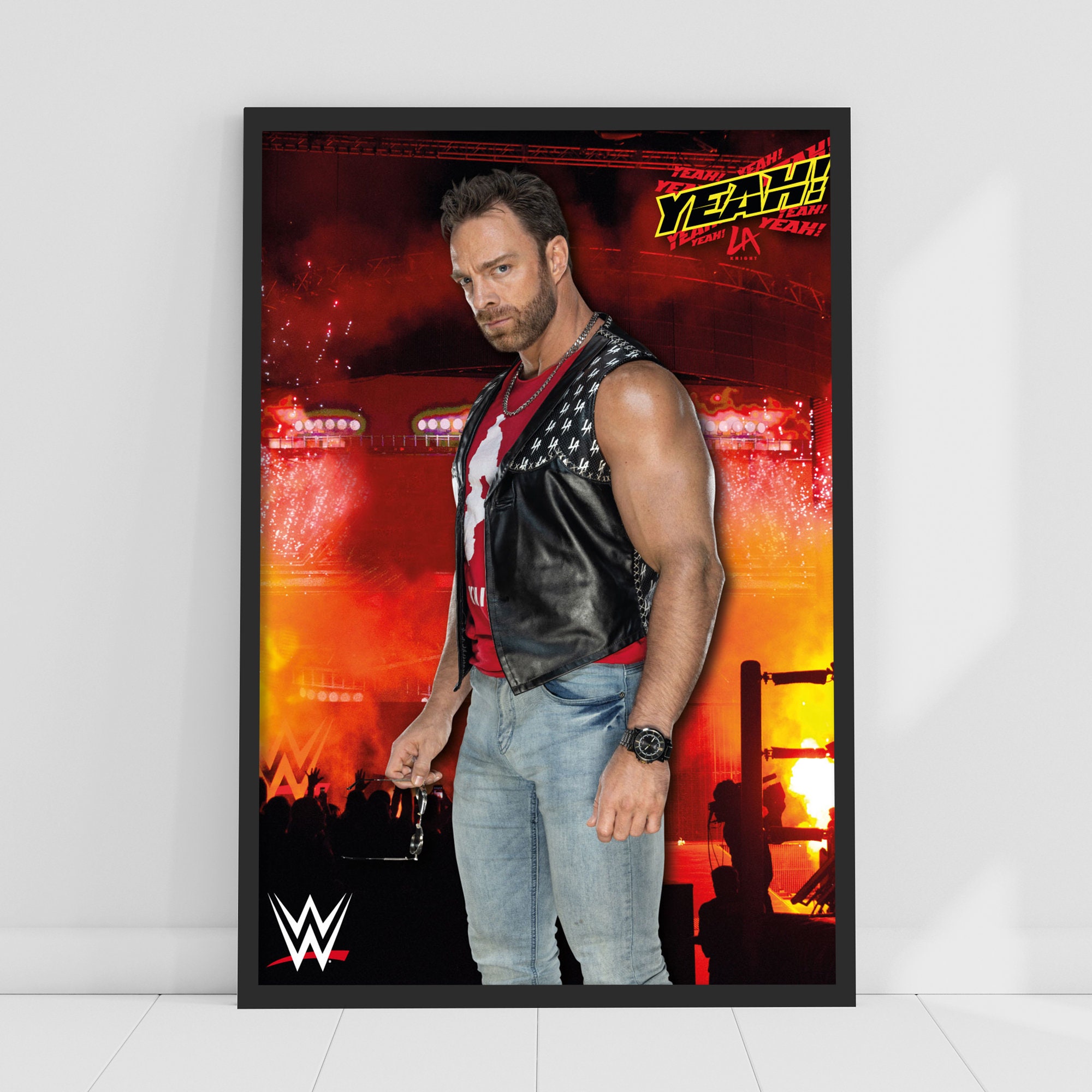 Discover LA Knight Wrestling Entertainment Poster - Vertical Wall Art for Home and Living