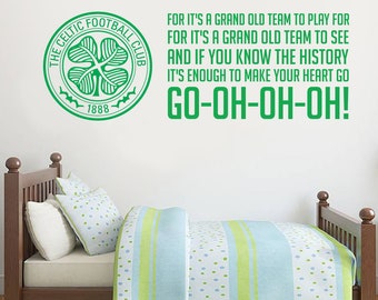 Celtic Football Club - Crest & Grand Old Team Song + Celts Wall Sticker Set