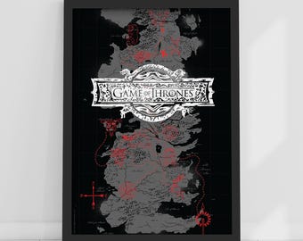 Game of Thrones™ Print – Map Portrait Poster Wall Art