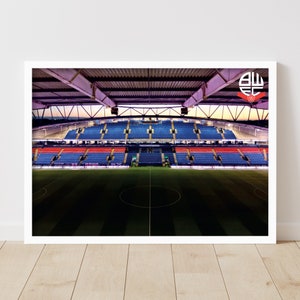 Bolton Wanderers Football Club Stadium At Dusk Official Print Poster