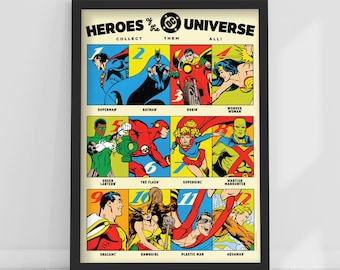 DC Comics™ Print – Helden des Universums Poster Superhero Art