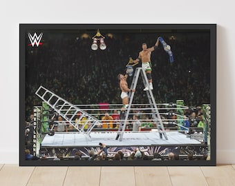 WWE Print - Grayson Waller y Austin Theory Ladder Match WrestleMania Cartel Wrestling Wall Art