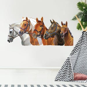 Horse Wall Sticker - 5 Horses Wall Art
