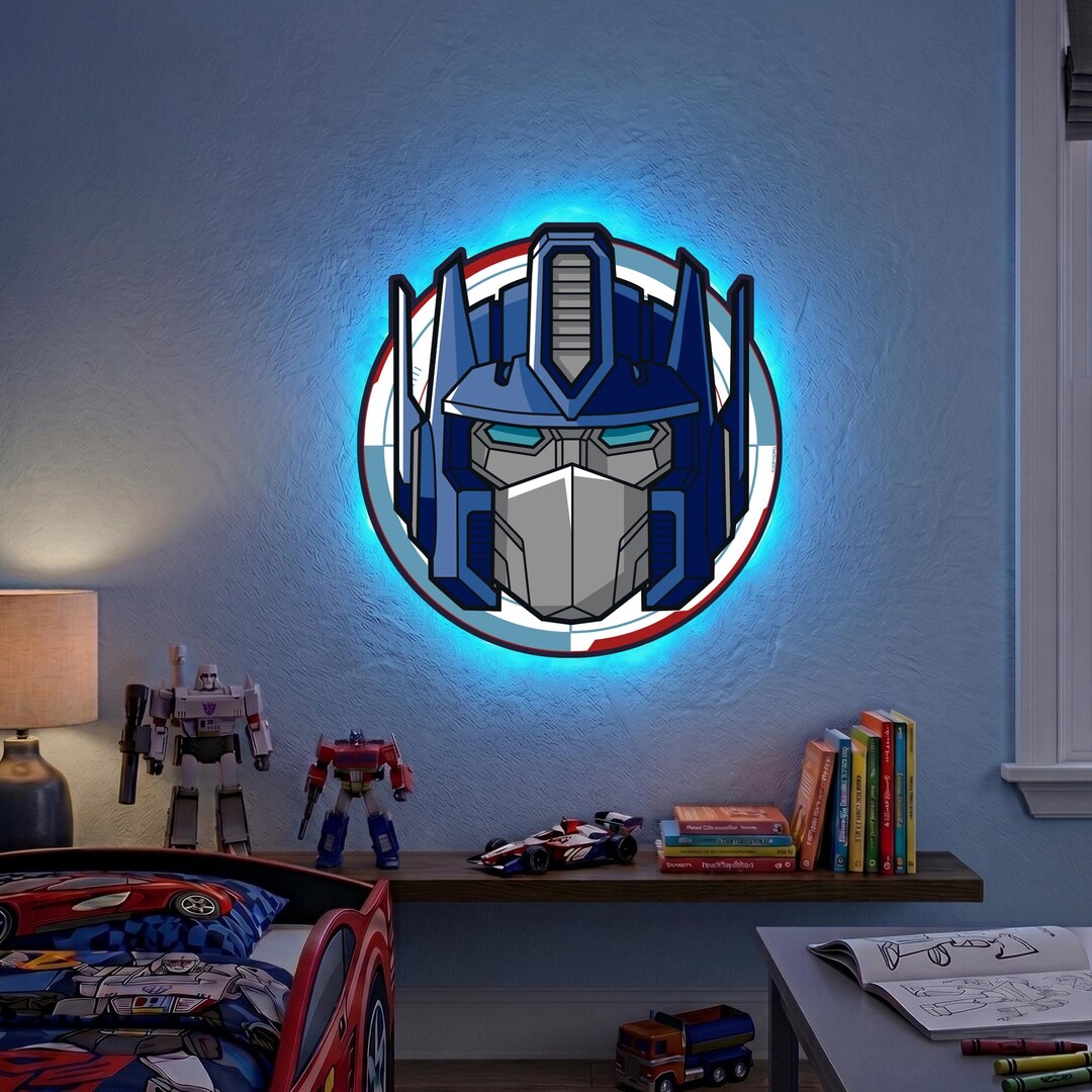 Transformers Optimus Prime LED Backlit Wallpop - Etsy