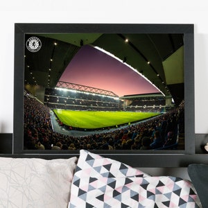 Rangers Football Club Night Time Match Stadium Print Football Art