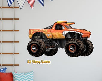 Monster Jam Wall Sticker - El Toro Loco Monster Jam Truck Wall Decal Art