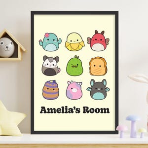 Squishmallows Print - 9 Characters Personalised Poster Wall Art