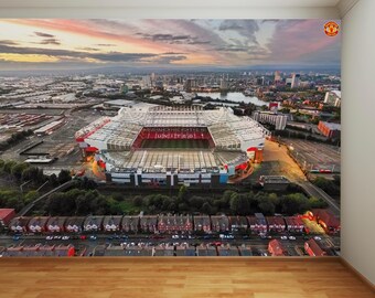 Manchester United Football Club - Old Trafford Stadium Aerial Image Full Wall Mural
