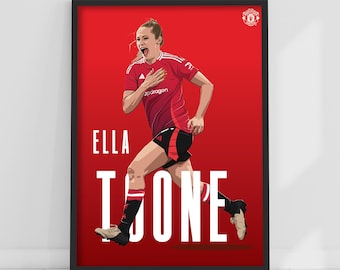 Manchester United FC Print - Ella Toone 24/25 Illustration Player Poster Football Wall Art