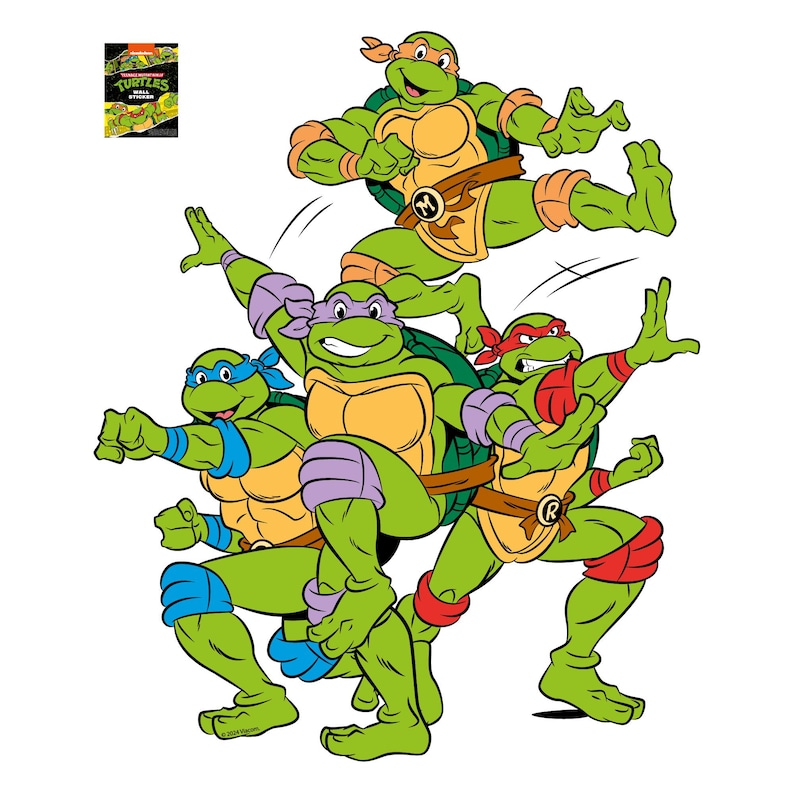 Mutant Poses Teenage Mutant Ninja Turtles Wall Sticker - Group Action Pose Decal ...