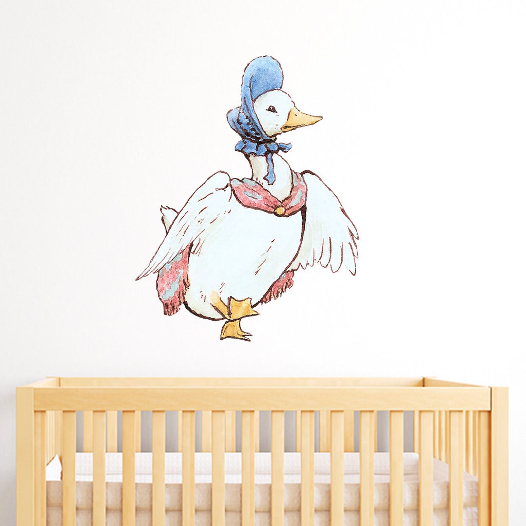 Official Peter Rabbit Jemima Puddle Duck Scarf and Bonnet Wall Sticker ...
