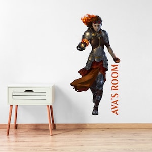 Magic: The Gathering Chandra Personalised Name Wall Sticker MTG Decal