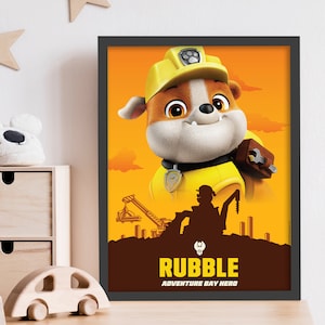 Impresión de la Patrulla Canina - Rubble Adventure Bay Hero Poster Wall Art