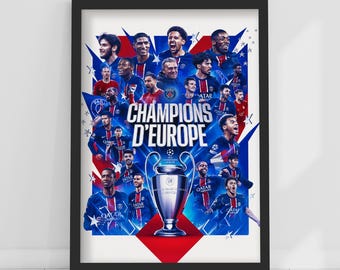Paris Saint-Germain Print - Champions of Europe 2025 Poster PSG Art