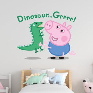 Peppa Pig Wall Sticker - Peppa Pig George Dinosaur Grrrr! Wall Decal Kids Art