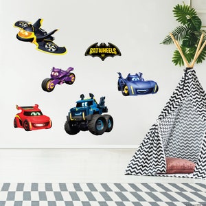Sticker mural Batwheels™ - Lot de 5 stickers véhicules DC Superhero Art