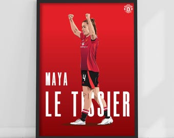 Manchester United FC Print - Maya Le Tissier 24/25 Illustration Player Poster Football Wall Art