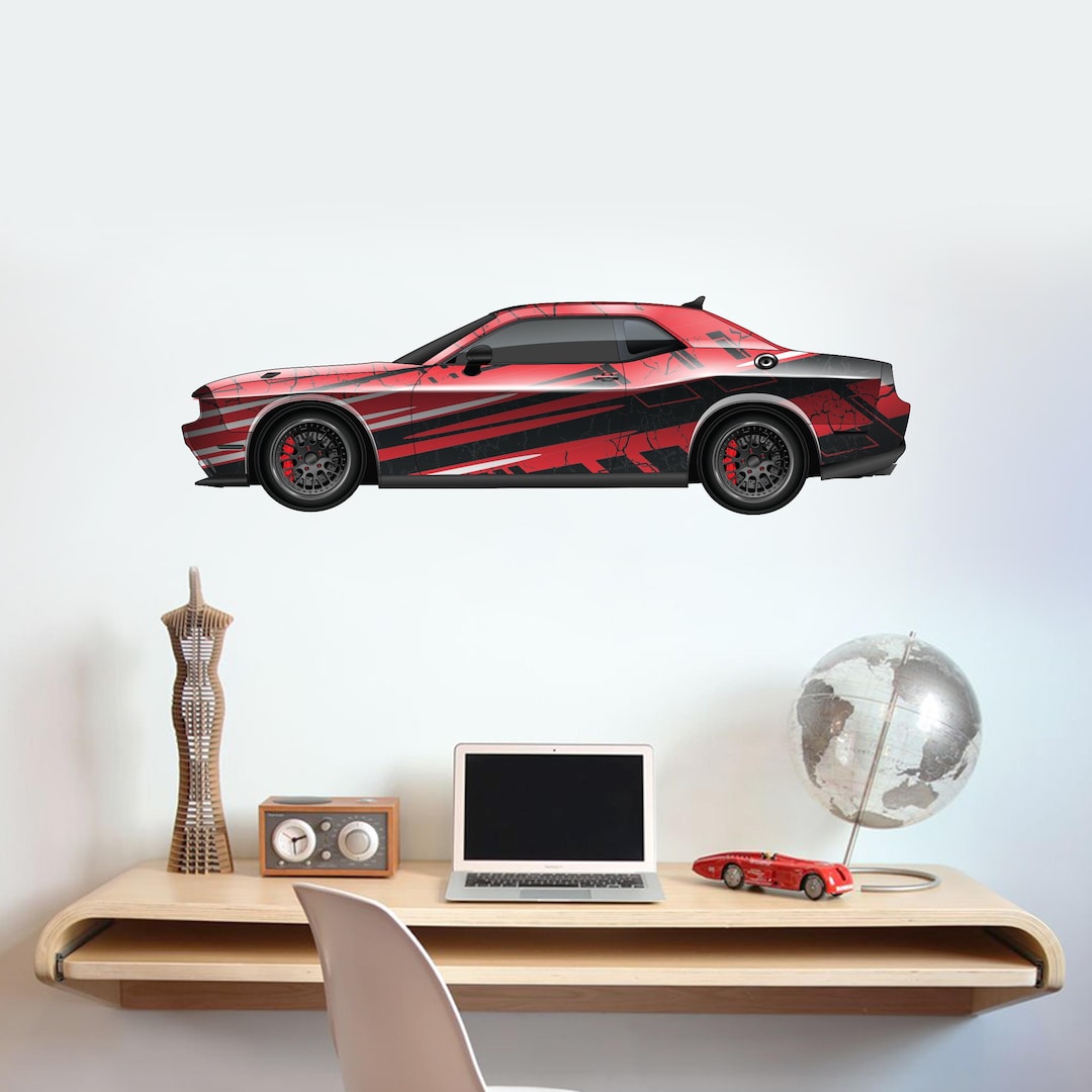 Car Wall Sticker - Red Sports Car Wall Art - Etsy