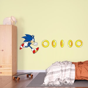 Väggdekoration Sonic The Hedgehog - Väggdekoration Sonic Running For Rings