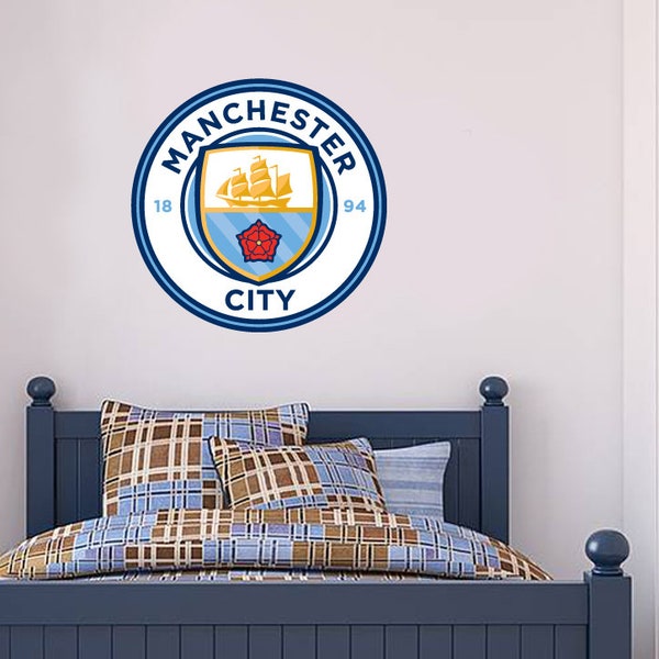 Club de football de Manchester City - Badge + kit d'autocollants muraux en prime