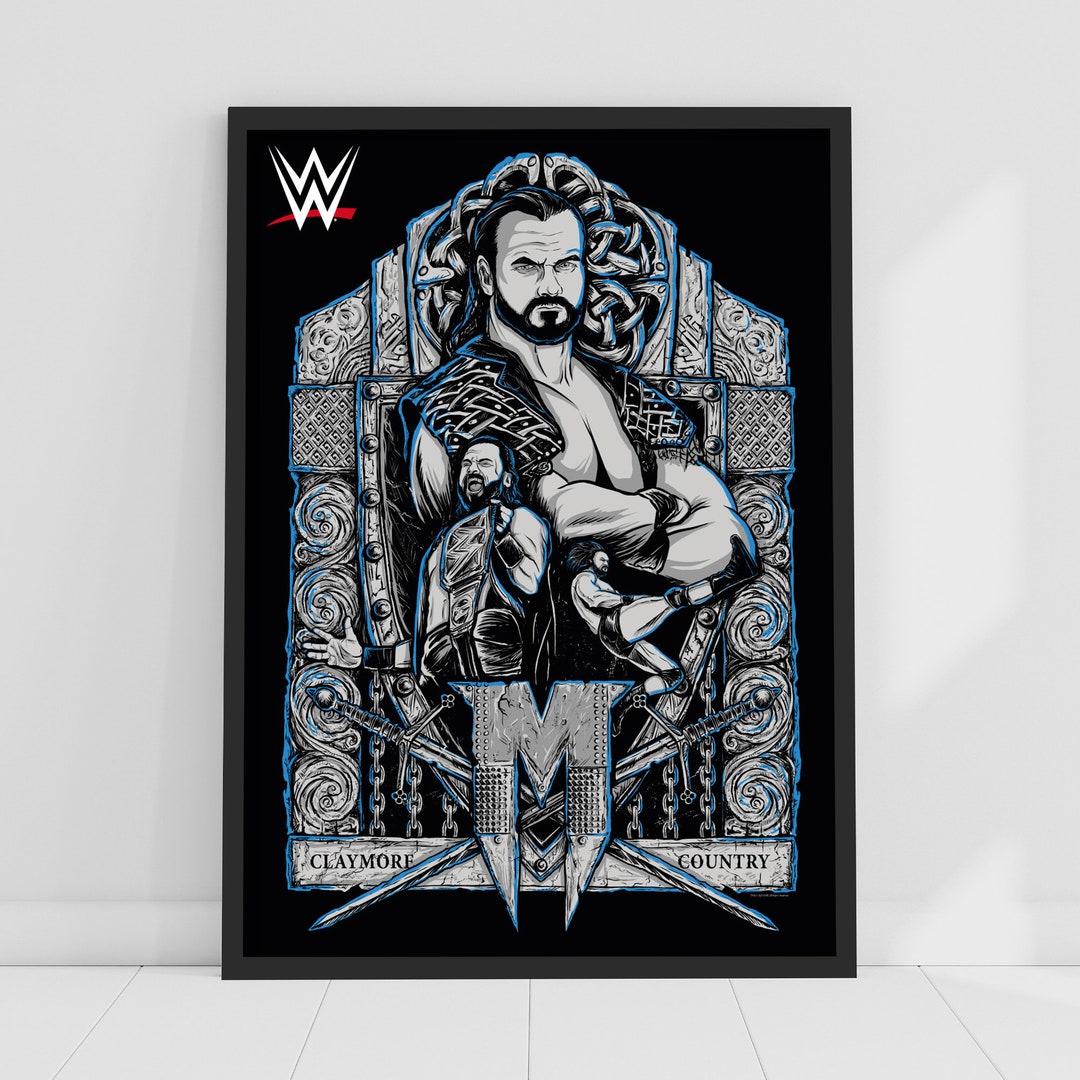 WWE Print Drew Mcintyre Graphic Poster Wrestling Wall Art Etsy