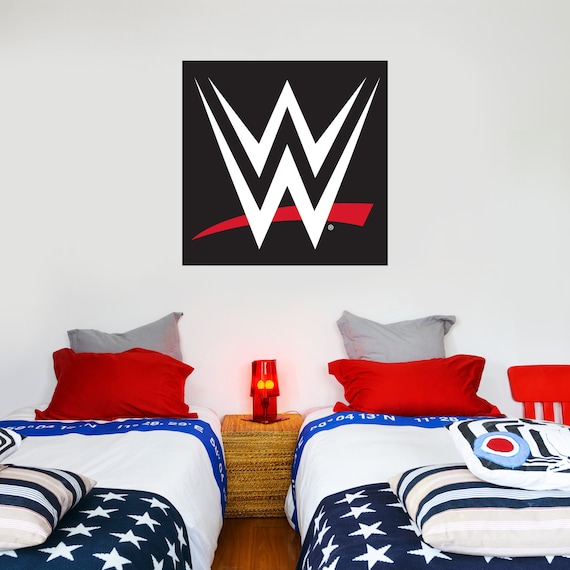 WWE Logo black Wall Sticker Etsy