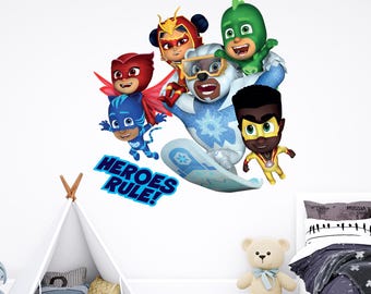 PJ Masks Power Heroes Wall Sticker - Heroes Rule Decal Wall Art
