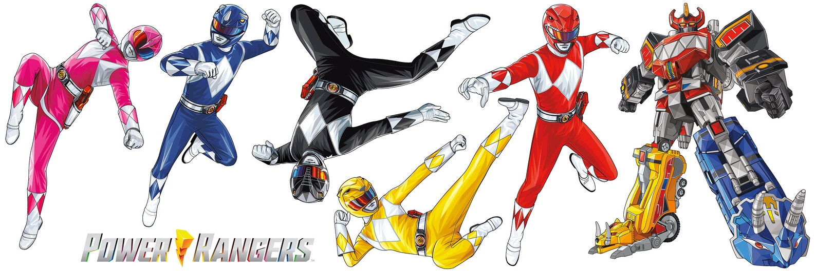 Power Rangers Characters Wall Sticker Set - Kids Bedroom Decal Vinyl ...