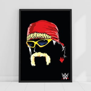 WWE Print - Hulk Hogan Face Illustration Poster Wrestling Wall Art