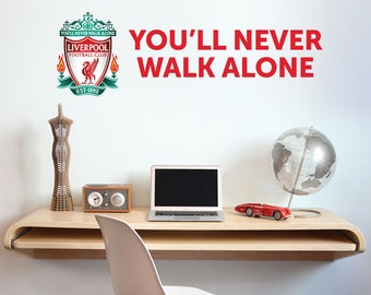 Liverpool Football Club - Crest 'You'll Never Walk Alone' Quote Decal + LFC Wall Sticker Set
