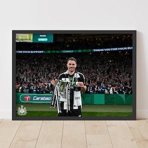 Newcastle United Cup Winners Print - Schär with Trophy Poster