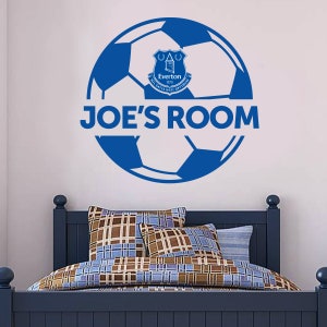 Everton Football Club - Personalised Name & Ball Design + Toffees Wall Sticker Set