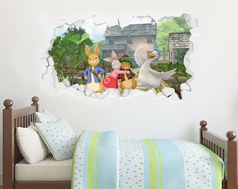 Autocollant mural officiel Peter Rabbit et ses amis Hill Top Farm Smashed PRTV23