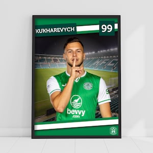 Hibernian FC Print - Mykola Kukharevych 24-25 Poster Football Wall Art