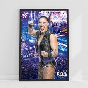 WWE Print - Rhea Ripley Menge Poster Wrestling Wandkunst