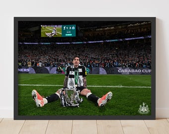 Newcastle United Cupvinnare Tryck - Tonali med Trophy Poster