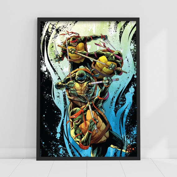 Teenage Mutant Ninja Turtles Print - Group Wave Splatters Poster