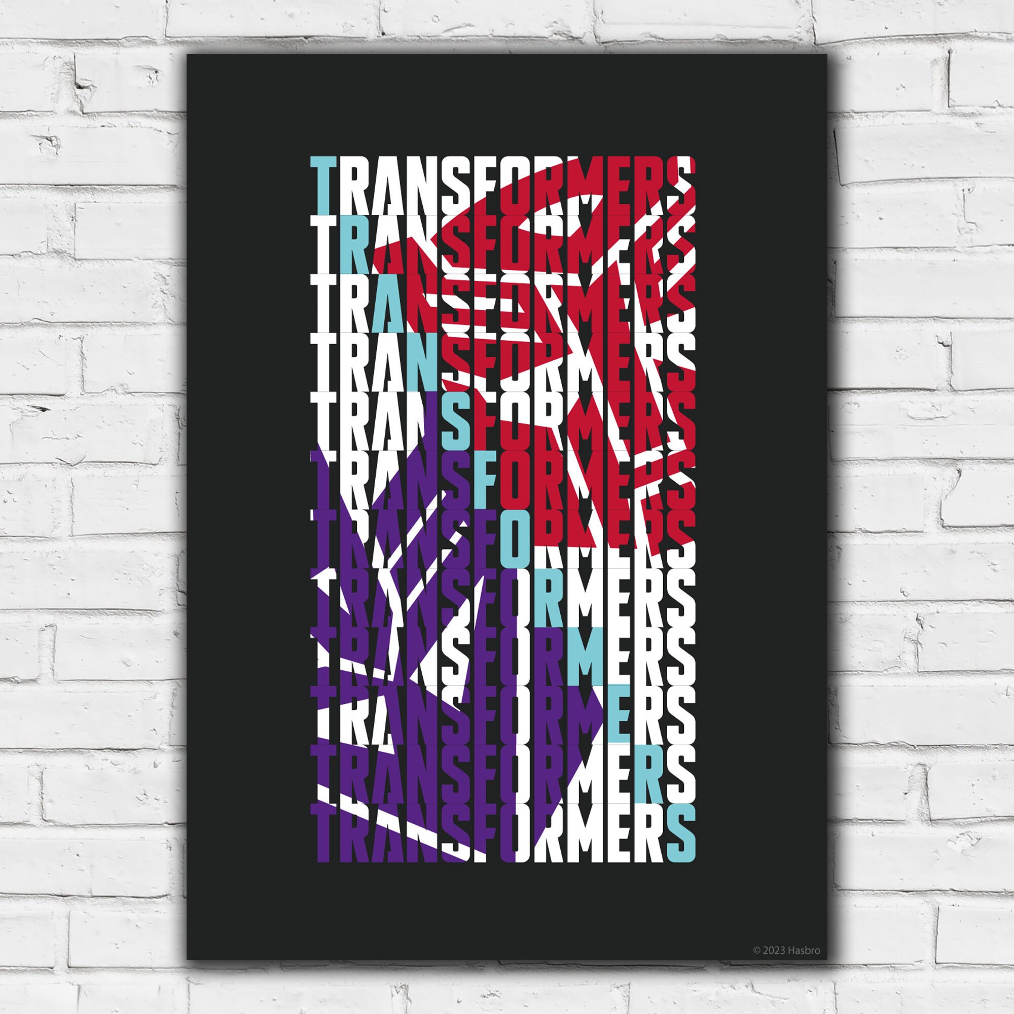 Transformers Print - Autobots and Decepticons Repeat Title Black Wall ...